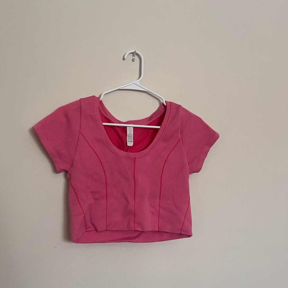 Aerie Pink Ribbed Crop Top
